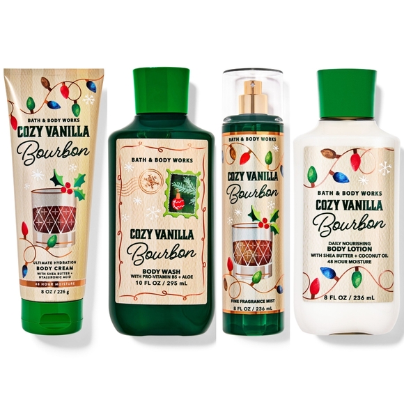 Bath & Body Works Cozy Vanilla Bourbon 4 Piece Full Body Care Collection Set NEW,New Products : American Fashion Style Bags On Sale